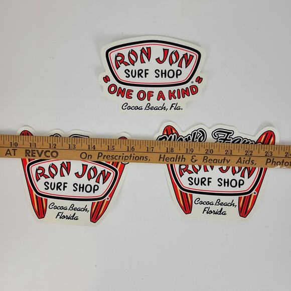 3pcs Ron‎ Jon Surf Shop Decal Stickers "OOAK & World Famous" Cocoa Beach Florida - Picture 3 of 9